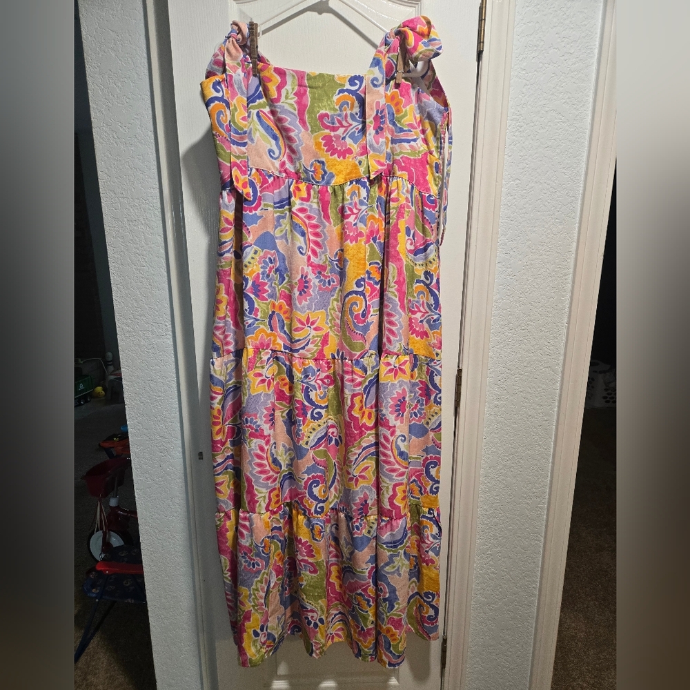 Colorful Paisley Maxi Dress Size 2XL